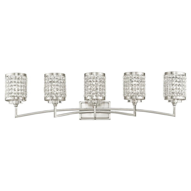 Livex Lighting 50565-91 Five Light Bath Vanity, Brushed Nickel