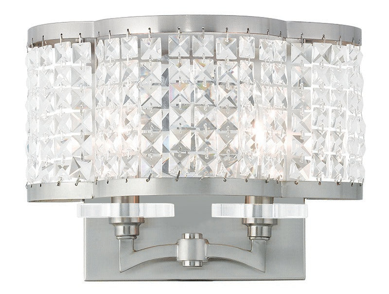 Livex Lighting 50568-91 Two Light Wall Sconce, Brushed Nickel