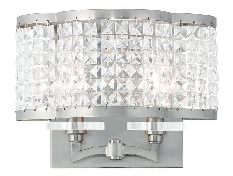 Livex Lighting 50568-91 Two Light Wall Sconce, Brushed Nickel