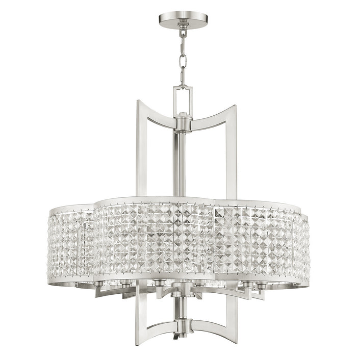 Livex Lighting 50576-91 Six Light Chandelier, Brushed Nickel