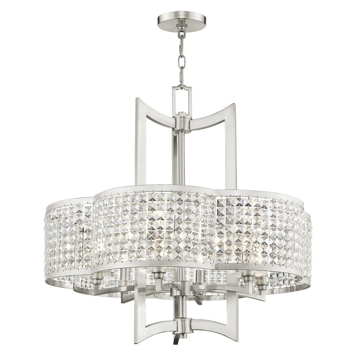 Livex Lighting 50576-91 Six Light Chandelier, Brushed Nickel