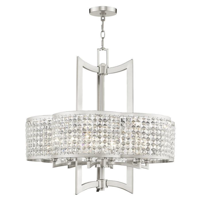 Livex Lighting 50576-91 Six Light Chandelier, Brushed Nickel