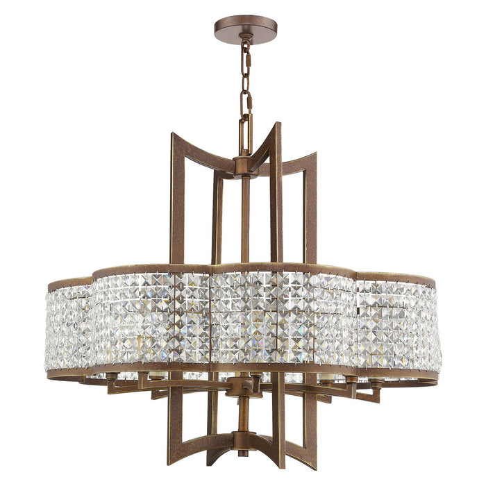 Livex Lighting 50578-64 Eight Light Chandelier, Hand Applied Palacial Bronze