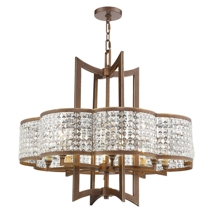 Livex Lighting 50578-64 Eight Light Chandelier, Hand Applied Palacial Bronze