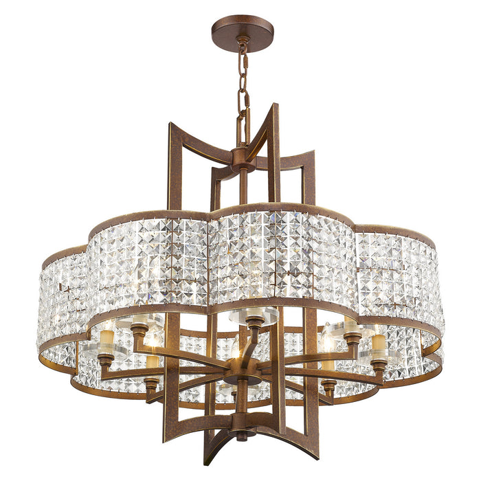 Livex Lighting 50578-64 Eight Light Chandelier, Hand Applied Palacial Bronze