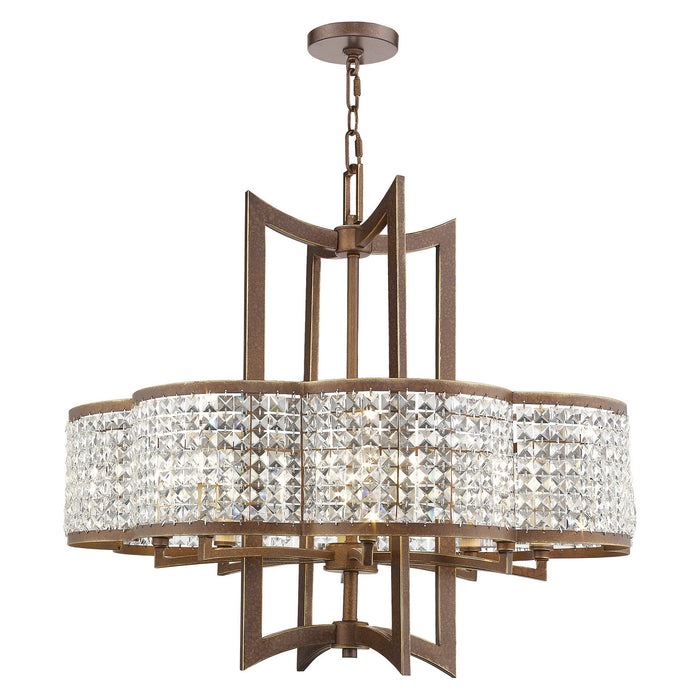 Livex Lighting 50578-64 Eight Light Chandelier, Hand Applied Palacial Bronze