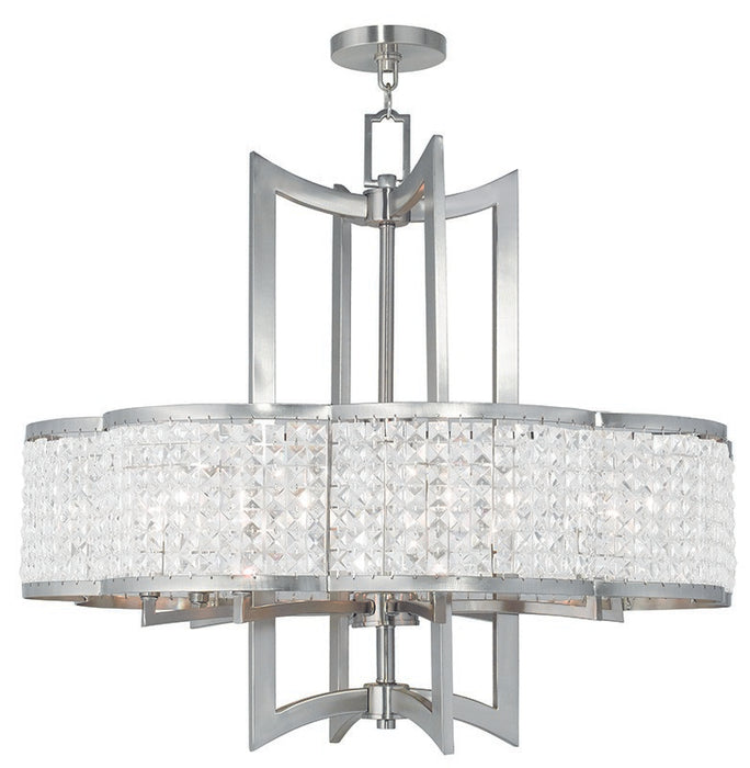 Livex Lighting 50578-91 Eight Light Chandelier, Brushed Nickel