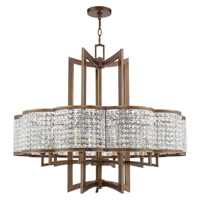 Livex Lighting 50579-64 Ten Light Chandelier, Hand Applied Palacial Bronze
