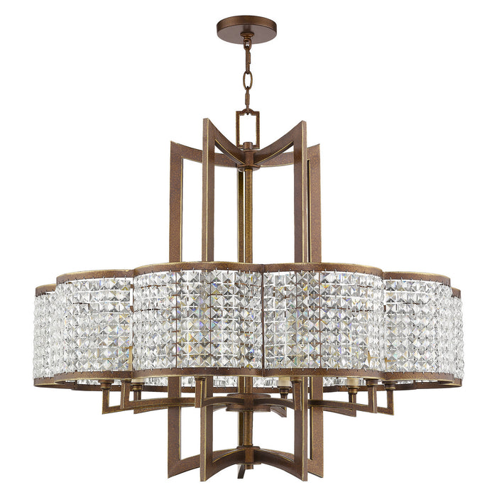 Livex Lighting 50579-64 Ten Light Chandelier, Hand Applied Palacial Bronze