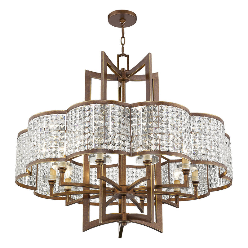 Livex Lighting 50579-64 Ten Light Chandelier, Hand Applied Palacial Bronze