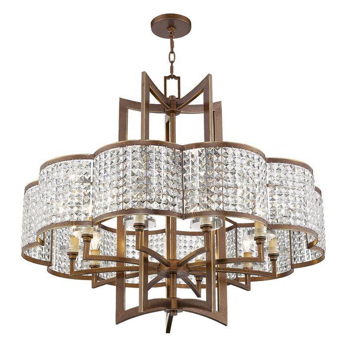 Livex Lighting 50579-64 Ten Light Chandelier, Hand Applied Palacial Bronze