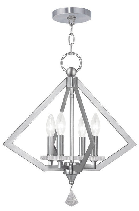 Livex Lighting 50664-91 Four Light Chandelier, Brushed Nickel