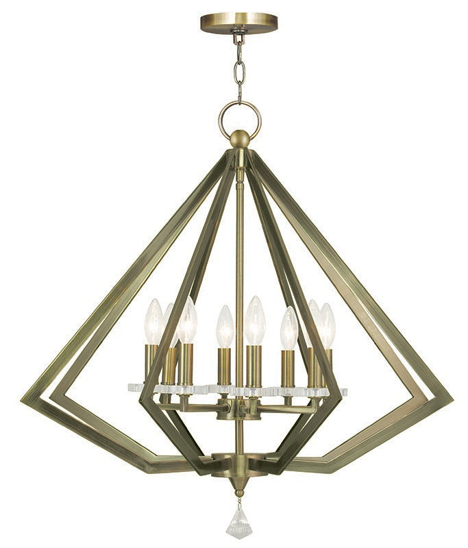 Livex Lighting 50668-01 Eight Light Chandelier, Antique Brass