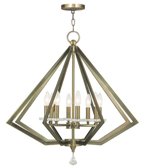 Livex Lighting 50668-01 Eight Light Chandelier, Antique Brass