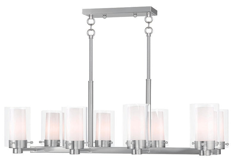 Livex Lighting 50678-91 Eight Light Chandelier, Brushed Nickel