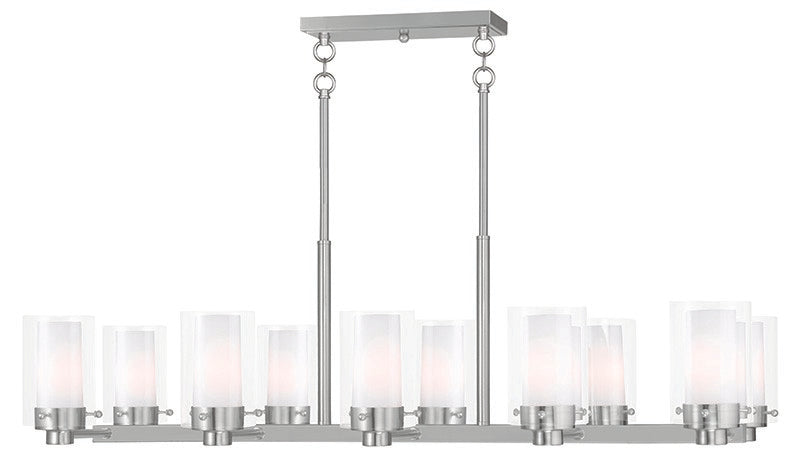 Livex Lighting 50679-91 Ten Light Chandelier, Brushed Nickel
