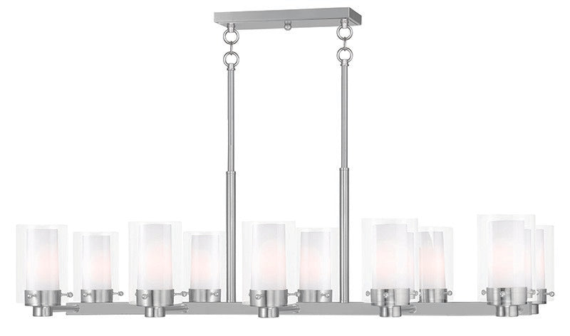 Livex Lighting 50679-91 Ten Light Chandelier, Brushed Nickel