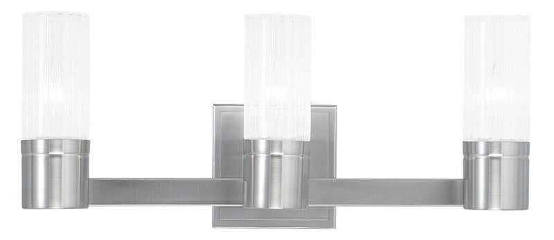 Livex Lighting 50683-91 Three Light Bath Vanity, Brushed Nickel