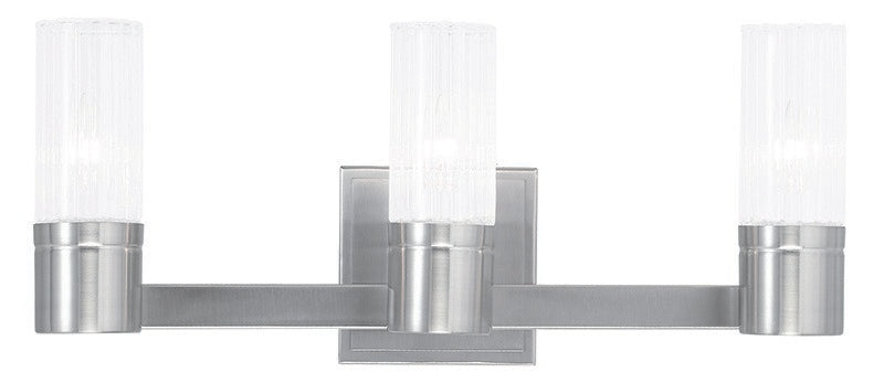 Livex Lighting 50683-91 Three Light Bath Vanity, Brushed Nickel