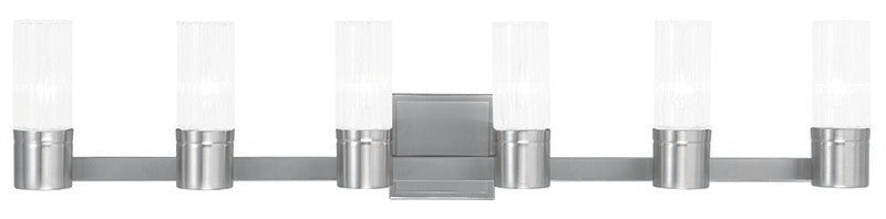 Livex Lighting 50685-91 Six Light Bath Vanity, Brushed Nickel