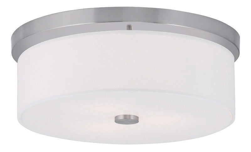Livex Lighting 50864-91 Three Light Ceiling Mount, Brushed Nickel