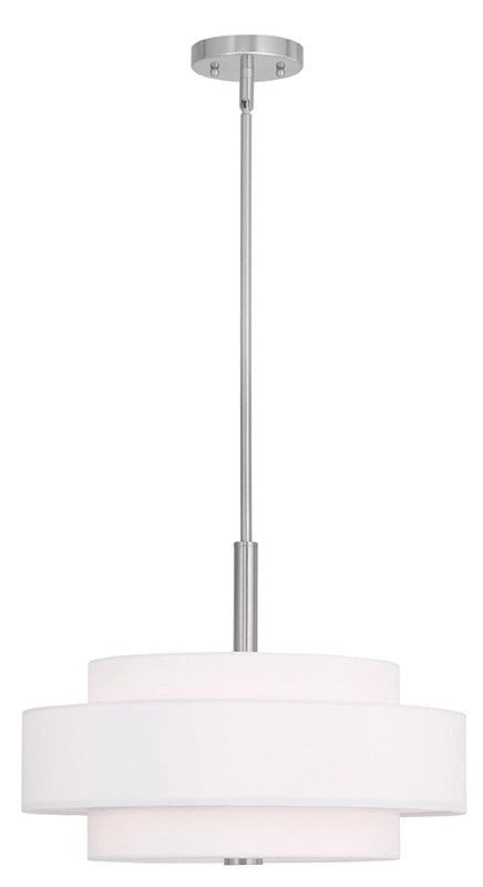 Livex Lighting 50874-91 Four Light Pendant, Brushed Nickel