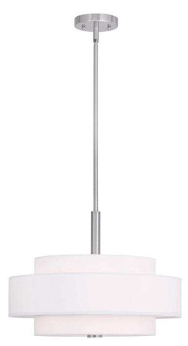 Livex Lighting 50874-91 Four Light Pendant, Brushed Nickel