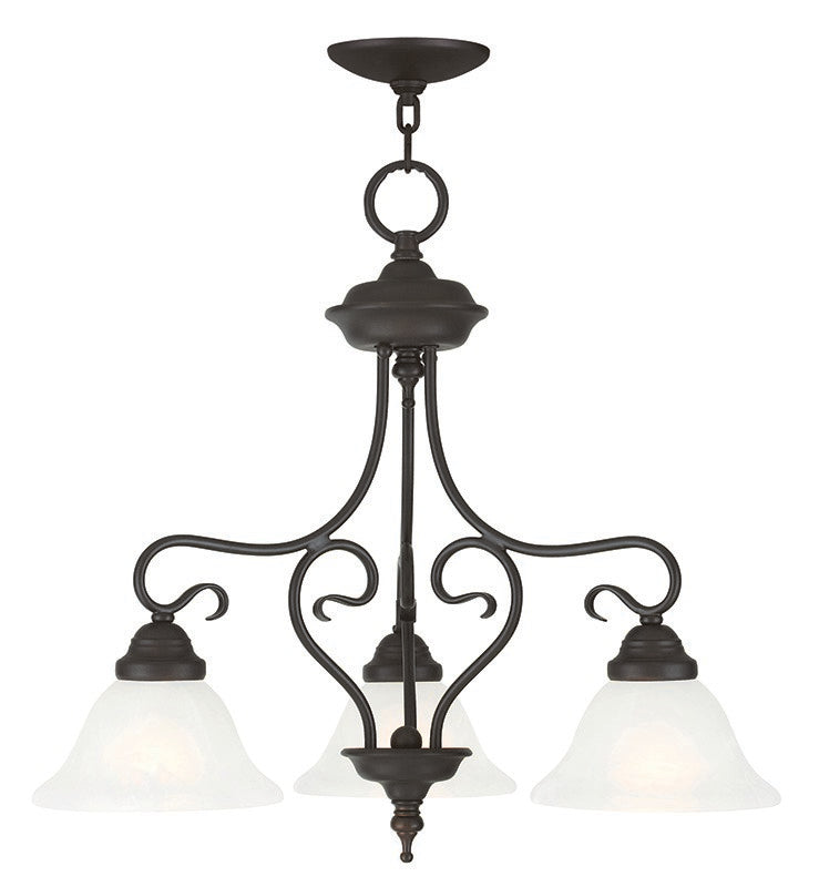 Livex Lighting 6133-07 Three Light Chandelier/Ceiling Mount, Bronze