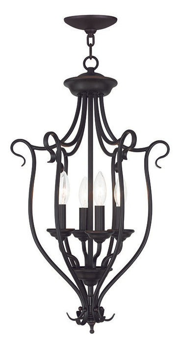 Livex Lighting 6137-07 Four Light Foyer Chandelier, Bronze