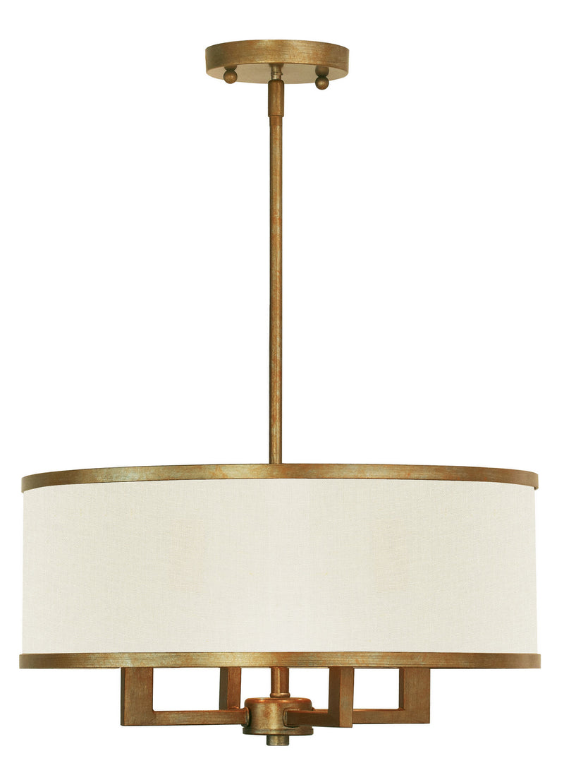Livex Lighting 62613-48 Four Light Chandelier, Hand Applied Antique Gold Leaf