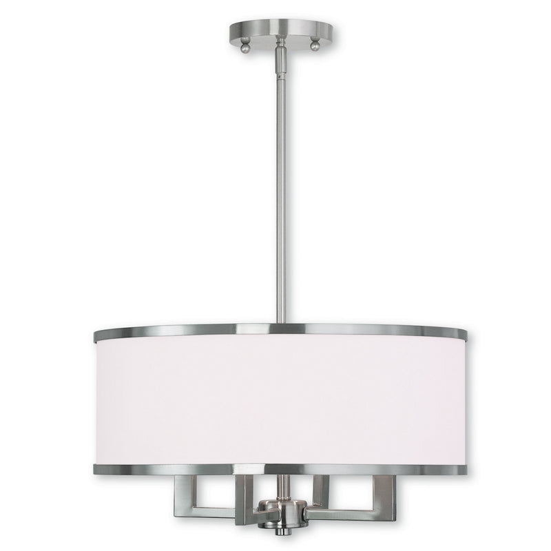 Livex Lighting 62615-91 Four Light Chandelier, Brushed Nickel