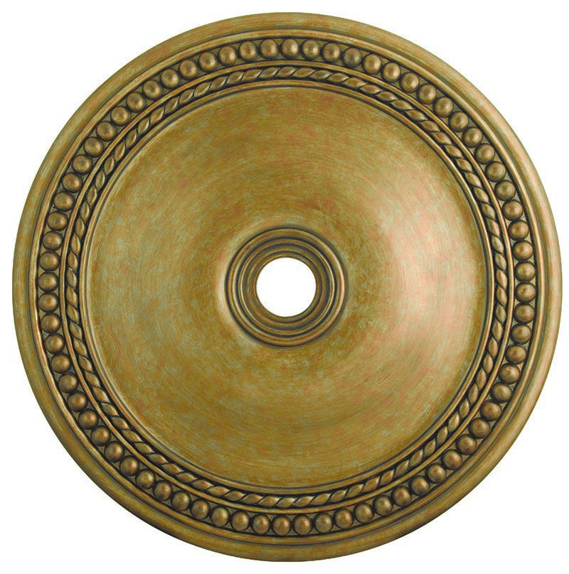 Livex Lighting 82078-48 Ceiling Medallion, Hand Painted Antique Gold Leaf