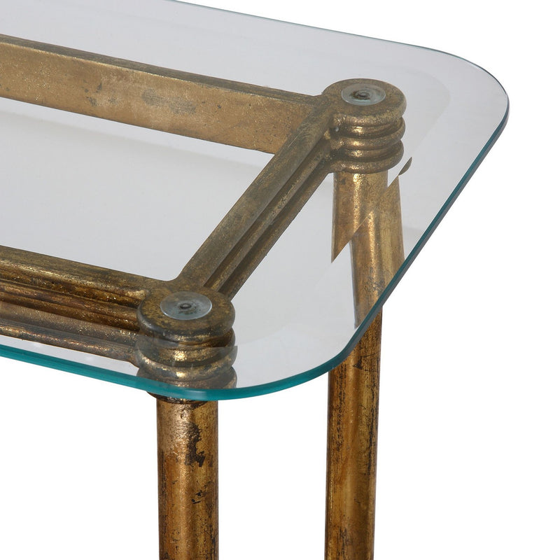 Uttermost 24421 Console Table, Gold Leafed