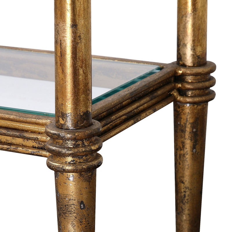 Uttermost 24421 Console Table, Gold Leafed