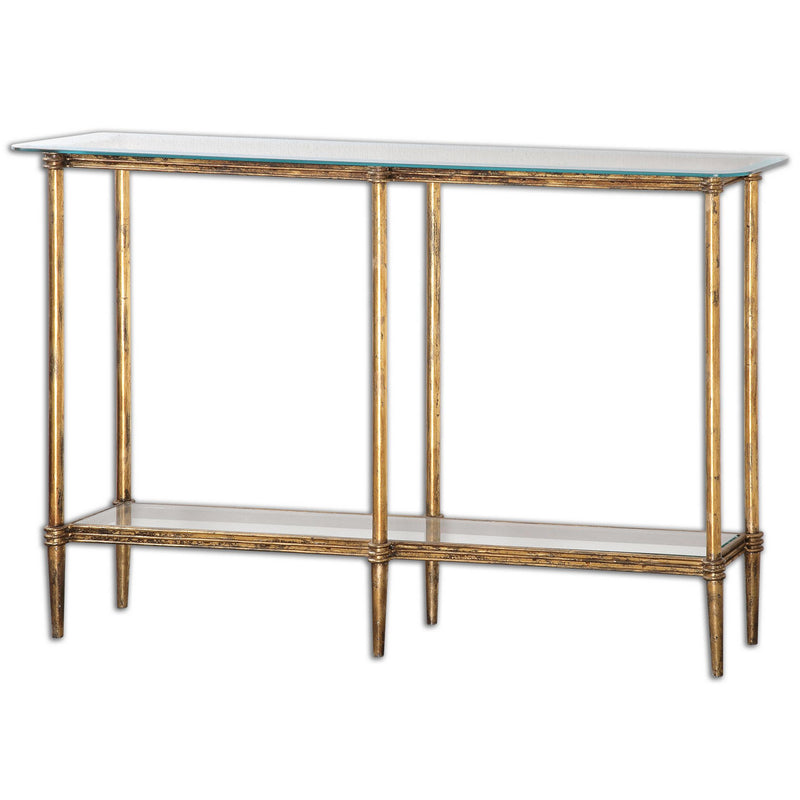 Uttermost 24421 Console Table, Gold Leafed