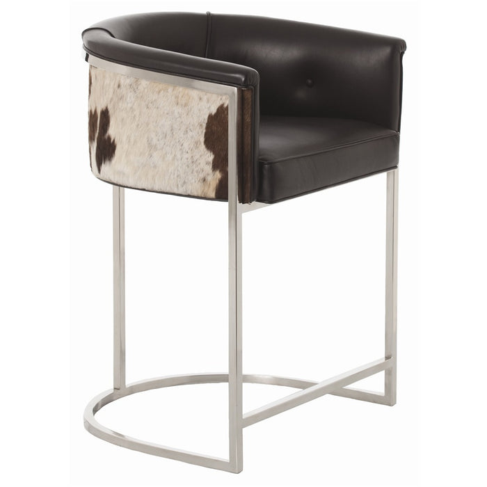 Arteriors 2763 Counter Stool, Black and White Hide