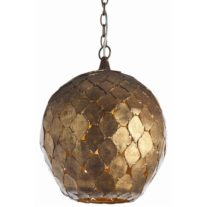 Arteriors 46576 One Light Pendant, Gold Leaf