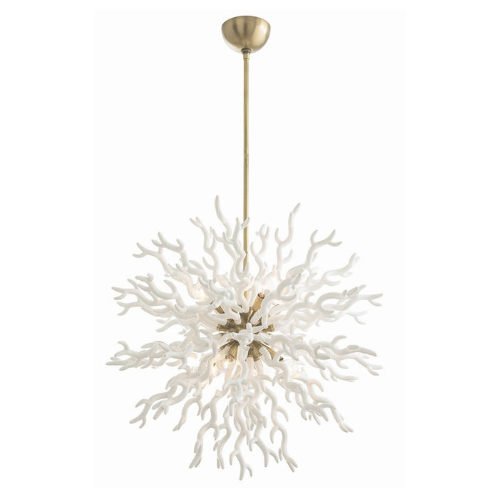 Arteriors 89992 Eight Light Chandelier, White Lacquer