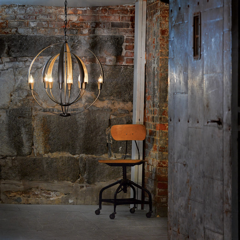 Hubbardton Forge 104205-SKT-07 Eight Light Chandelier, Dark Smoke