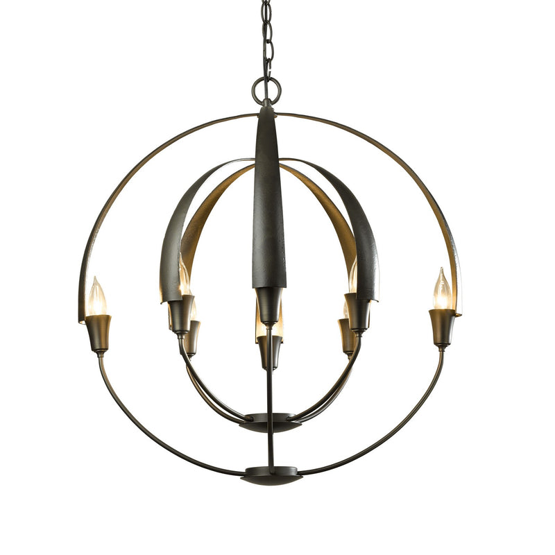 Hubbardton Forge 104205-SKT-07 Eight Light Chandelier, Dark Smoke