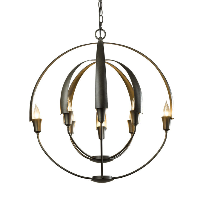 Hubbardton Forge 104205-SKT-07 Eight Light Chandelier, Dark Smoke