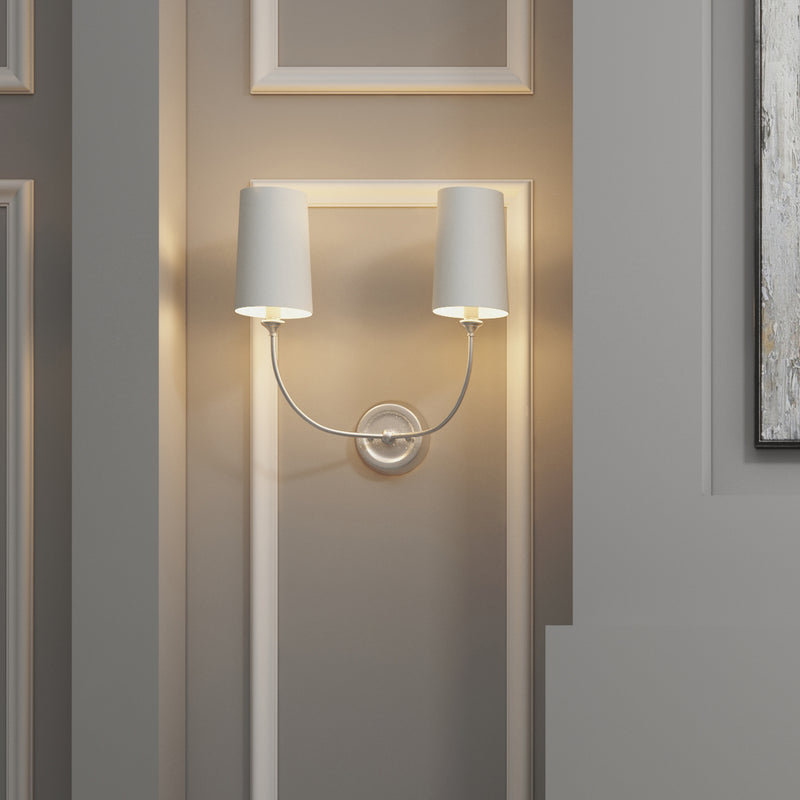 Crystorama 2242-PN Two Light Wall Sconce, Polished Nickel