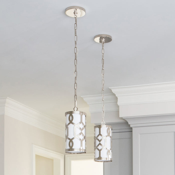 Crystorama 2260-PN One Light Pendant, Polished Nickel