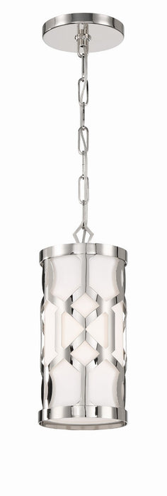 Crystorama 2260-PN One Light Pendant, Polished Nickel