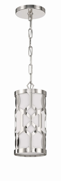 Crystorama 2260-PN One Light Pendant, Polished Nickel