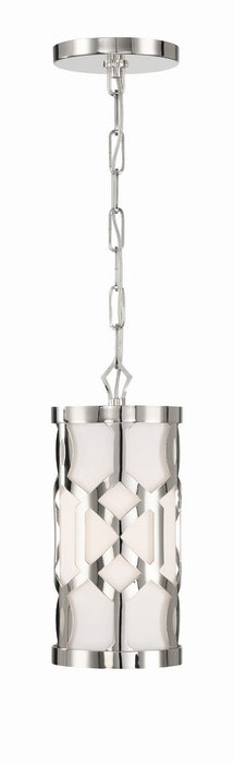 Crystorama 2260-PN One Light Pendant, Polished Nickel