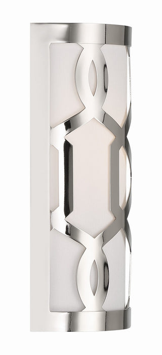 Crystorama 2262-PN One Light Wall Sconce, Polished Nickel