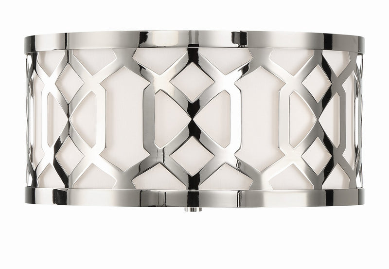 Crystorama 2263-PN Three Light Flush Mount, Polished Nickel