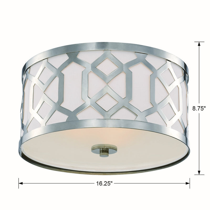 Crystorama 2263-PN Three Light Flush Mount, Polished Nickel