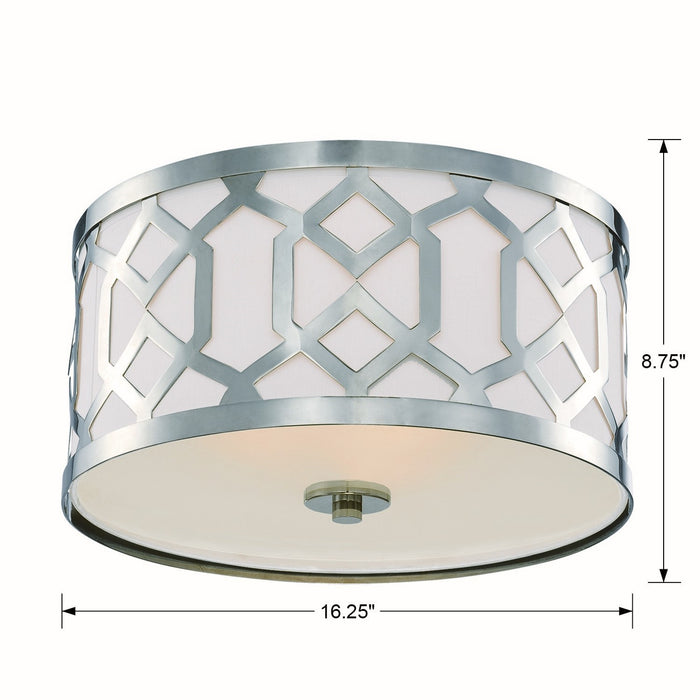 Crystorama 2263-PN Three Light Flush Mount, Polished Nickel